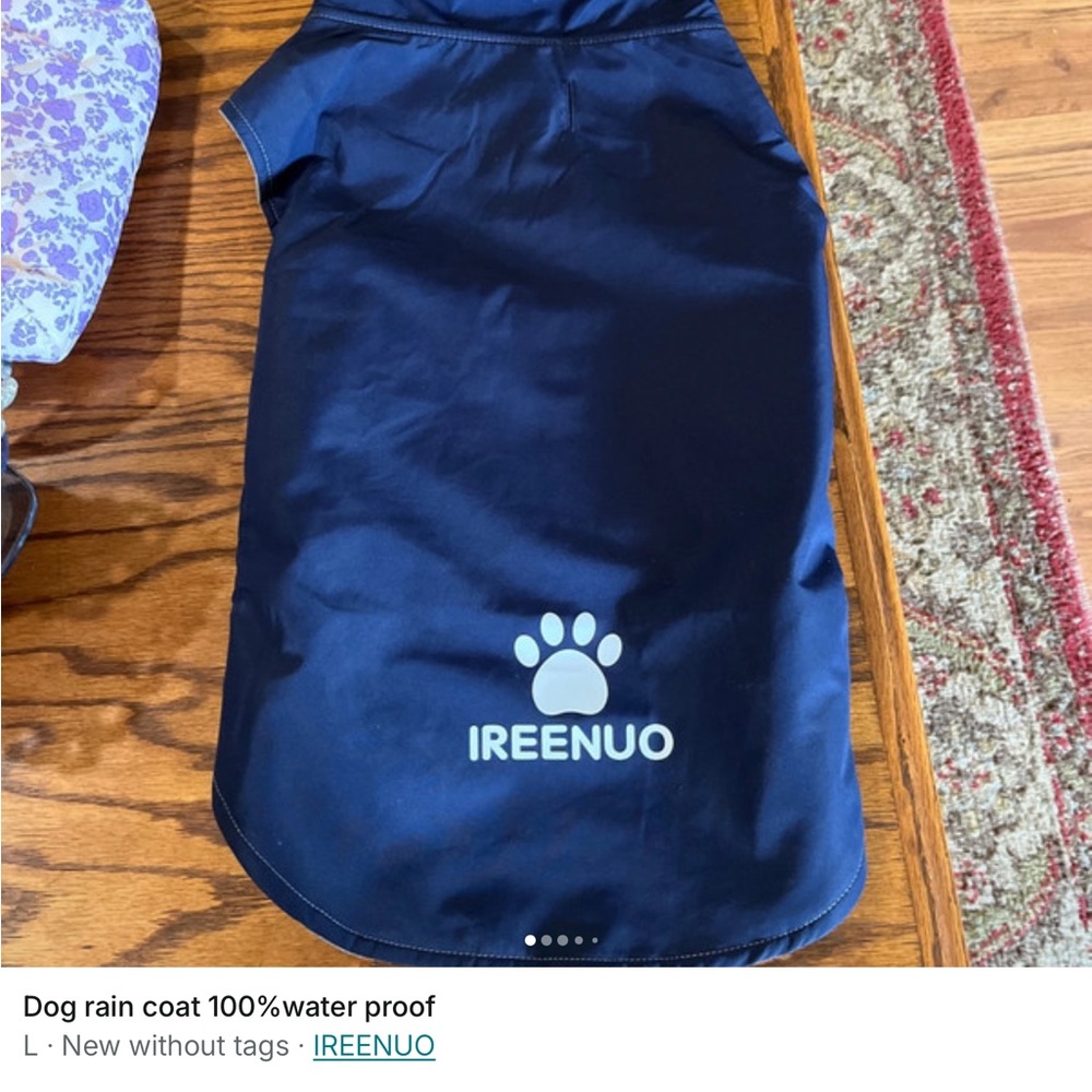 Navy Blue Waterproof Dog Raincoat